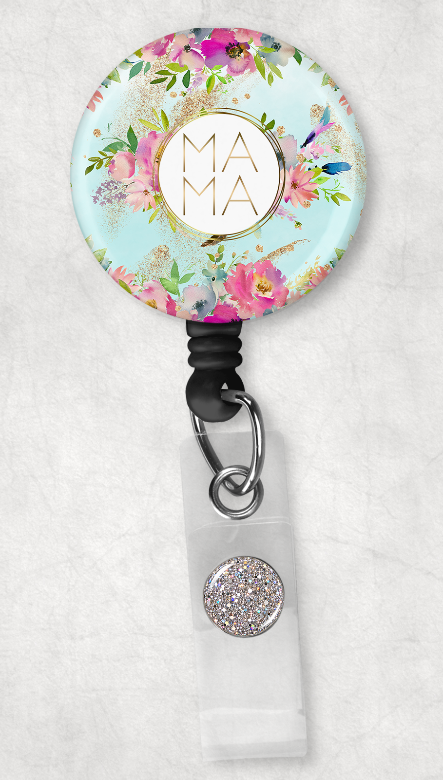 teal floral mama