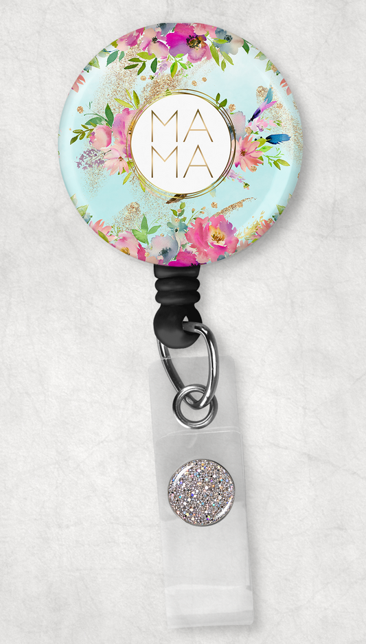 teal floral mama